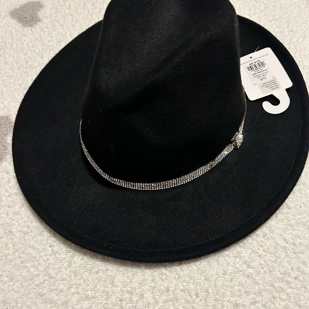 Black Hat with Silver Band